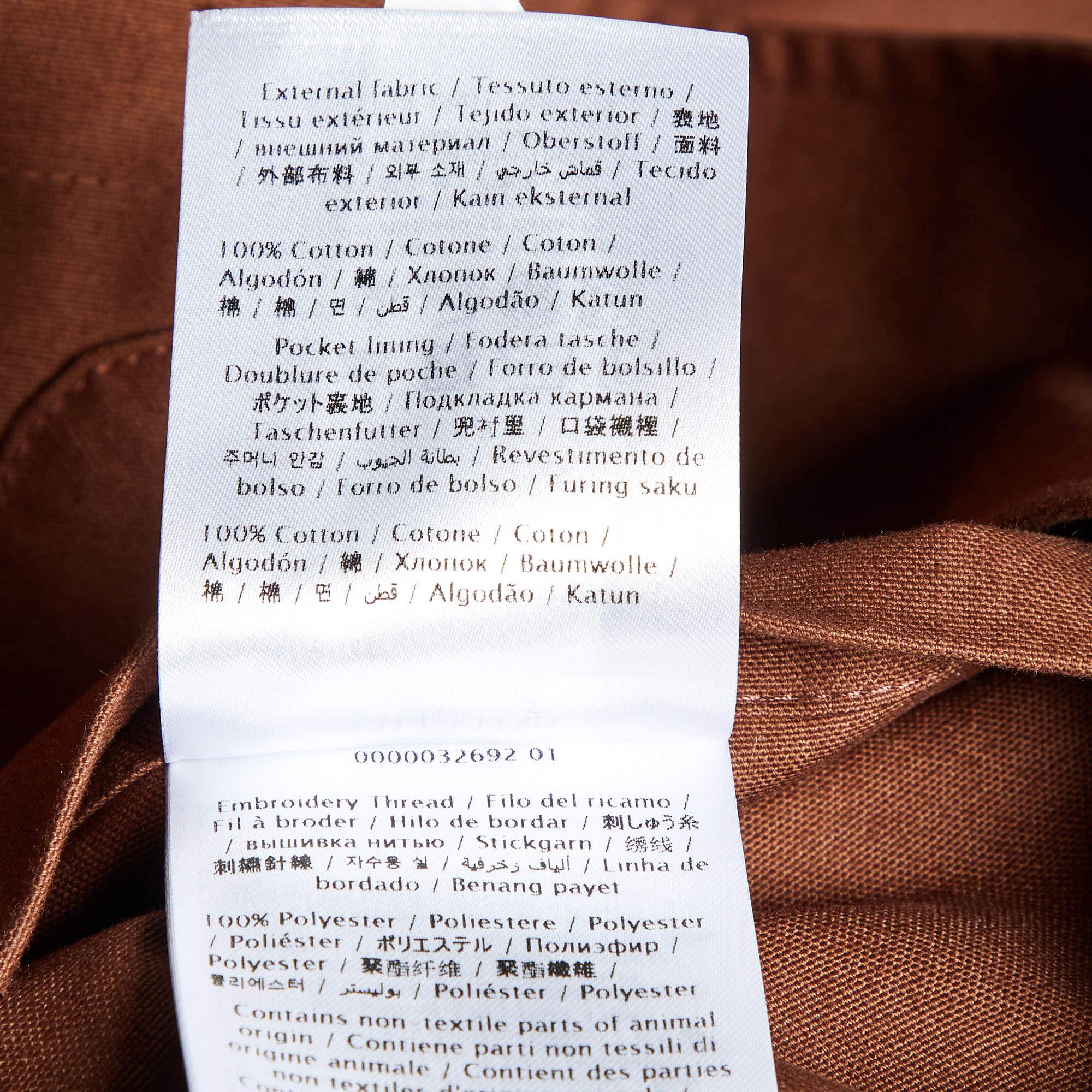 Valentino Giacca Blouson in cotone marrone impreziosita da perline S in vendita 3