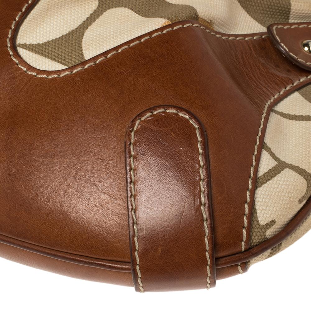 Valentino Hobo aus braunem/cremefarbenem Canvas und Leder 6