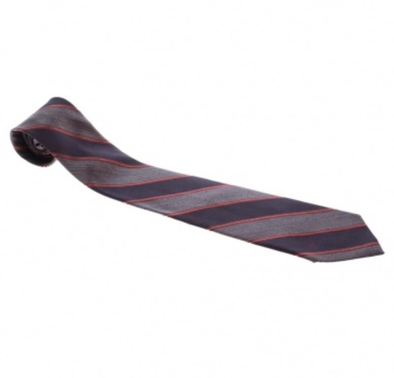 Corbata de seda tradicional de rayas diagonales marrón Valentino en Bueno estado para la venta en Dubai, Al Qouz 2