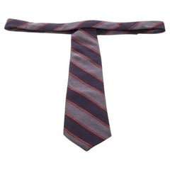 Valentino Brown Diagonal Striped Traditional Silk Tie