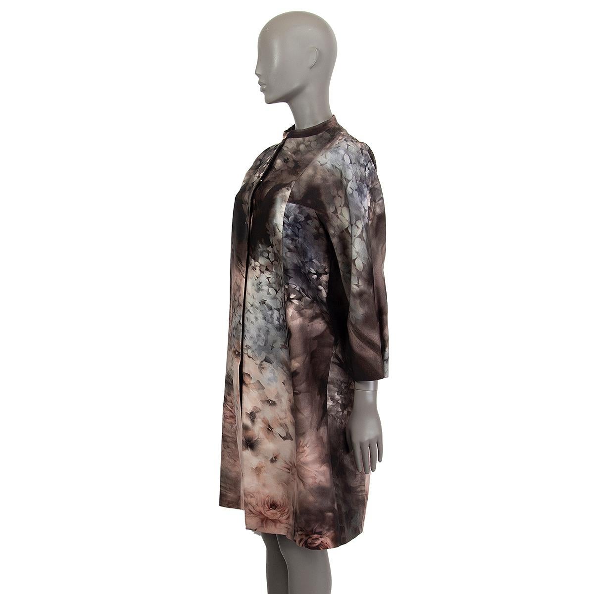 Gray VALENTINO brown dusty rose cotton FLUID GARDEN MIKADO Coat Jacket 40 S