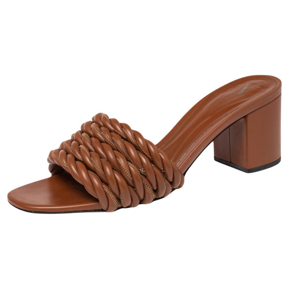 Leather Braided Slide Sandals Size 