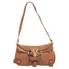 Valentino Brown Leather Catch Hobo