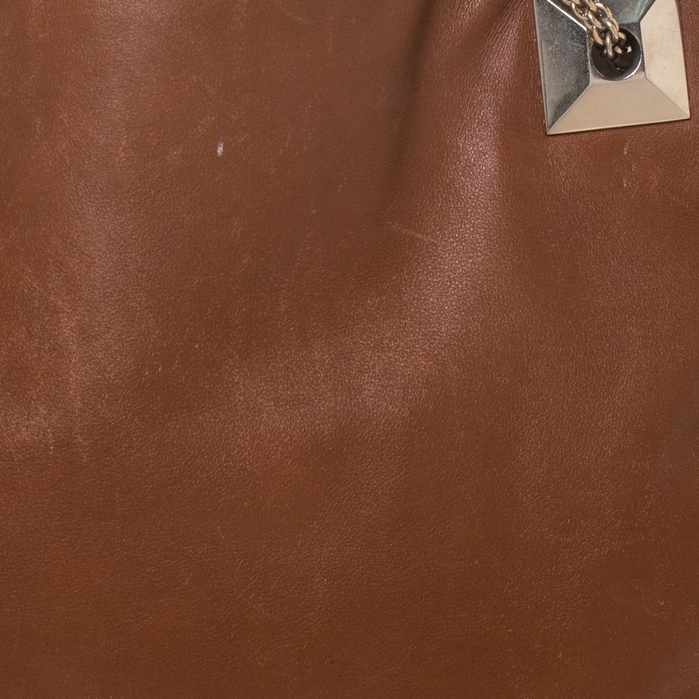 Valentino Brown Leather Chain Tote 7