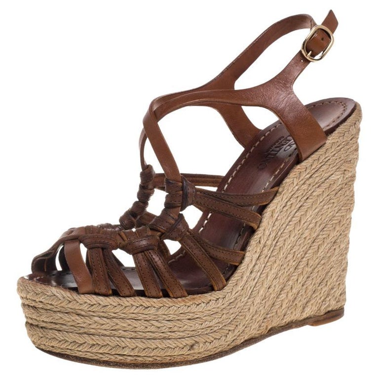 VLTN ESPADRILLE WEDGE SANDALS 25S 130 MM IN MUTED CLAY PINK LAMBSKIN WITH GOLD HARDWARE