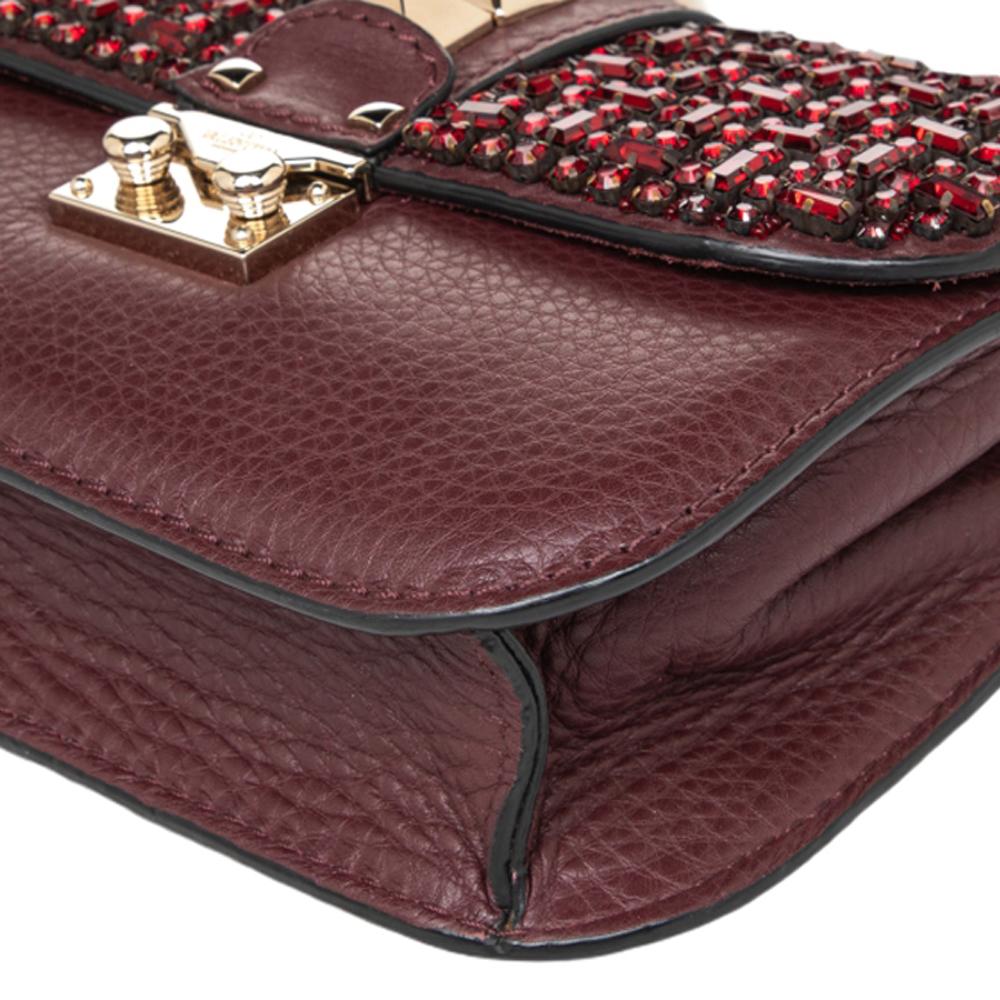 Valentino Brown Leather Mini Glam Lock Shoulder Bag 6