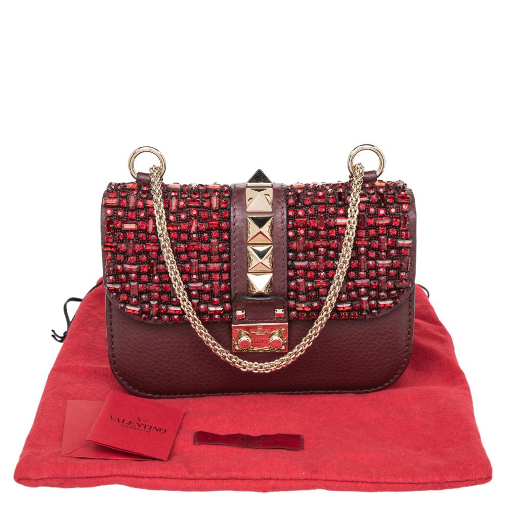 Valentino Brown Leather Mini Glam Lock Shoulder Bag 7