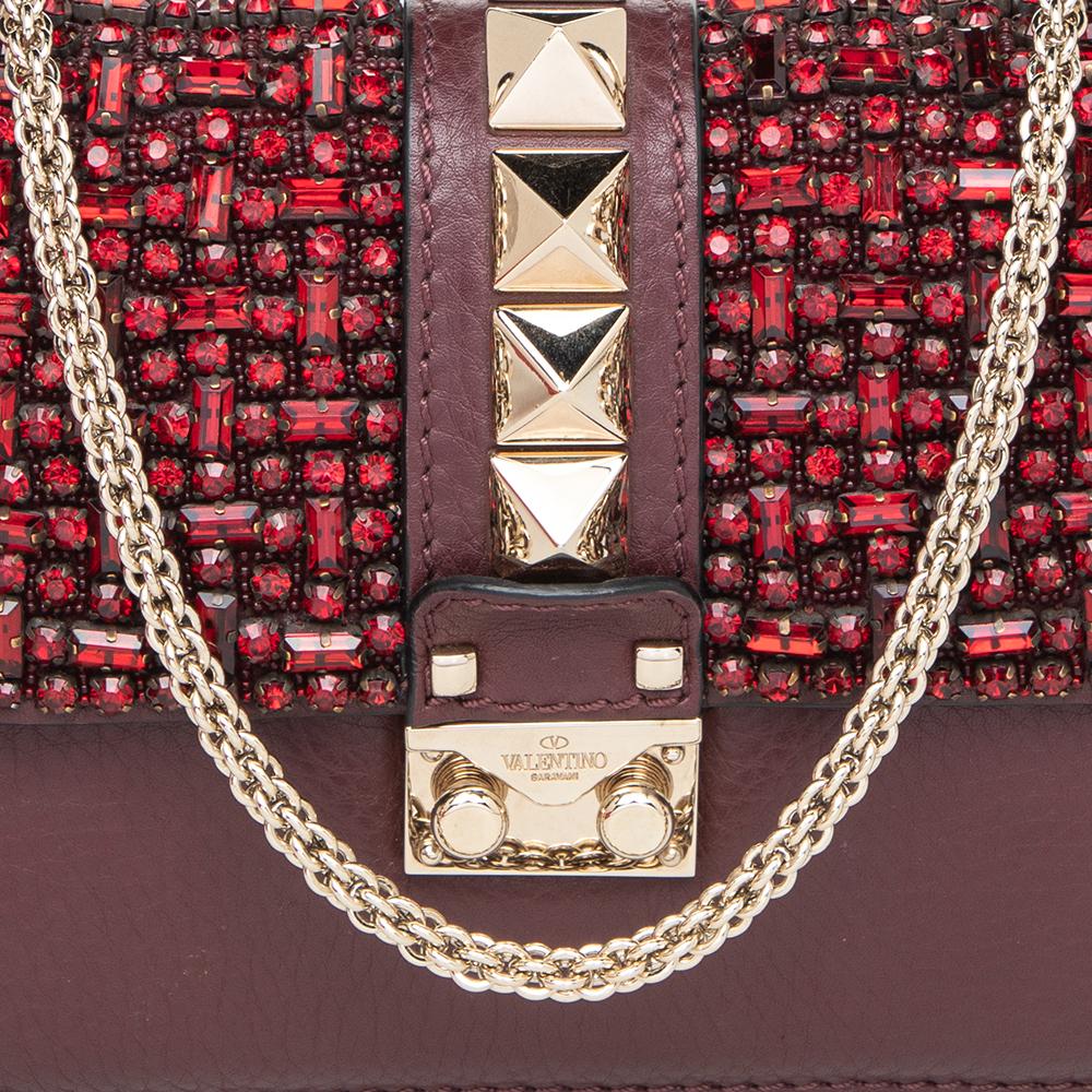 Valentino Brown Leather Mini Glam Lock Shoulder Bag 3