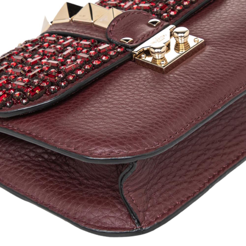Valentino Brown Leather Mini Glam Lock Shoulder Bag 3