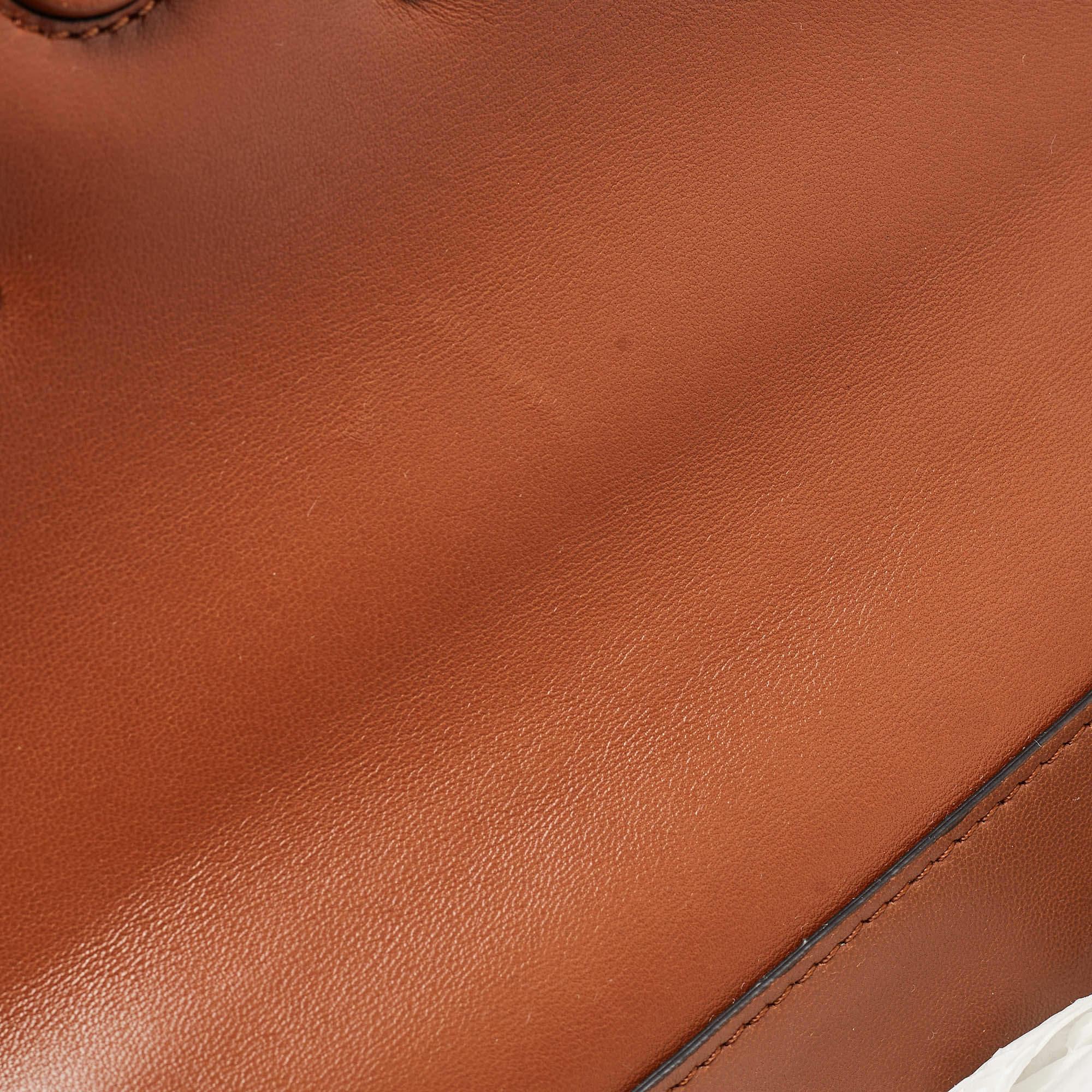 Valentino Brown Leather Stud Sign Shoulder Bag 1