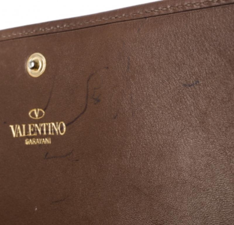 Gris Valentino Leather Brown V.I.I.I. Continental Wallet en vente