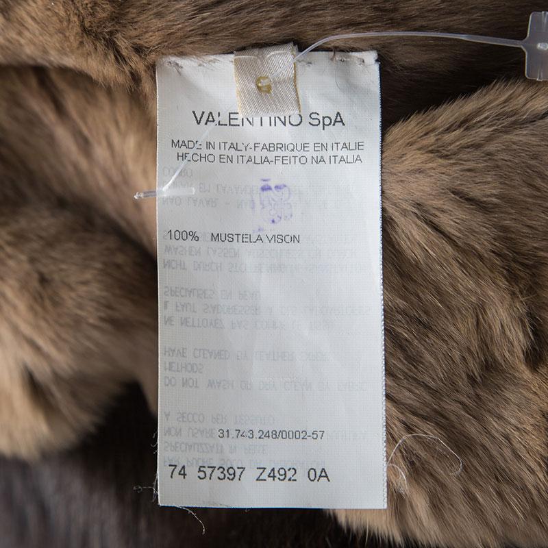 Valentino Brown Mustela Vison Front Open Vest M 1