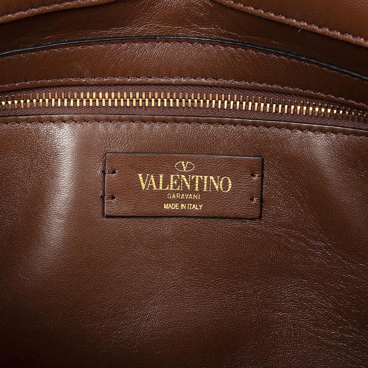 VALENTINO brown nappa leather LARGE ROMAN STUD Shoulder Bag 2