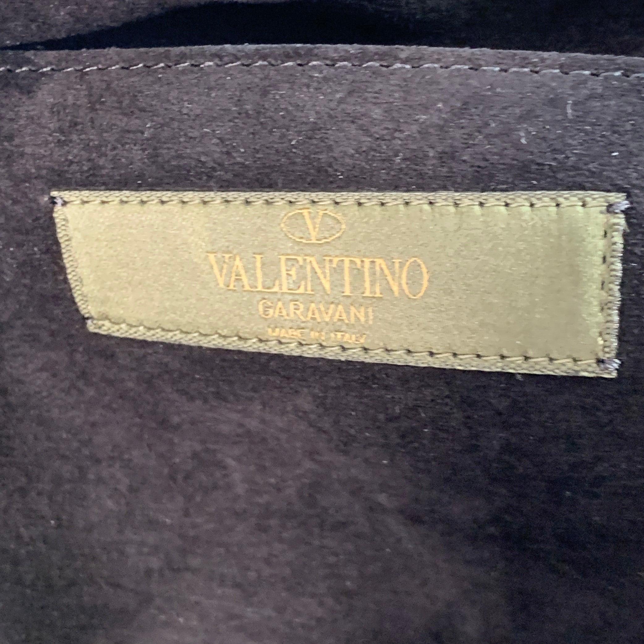 VALENTINO  Brown Olive Camoflage Ombre Leather Zip Up Clutch For Sale 2