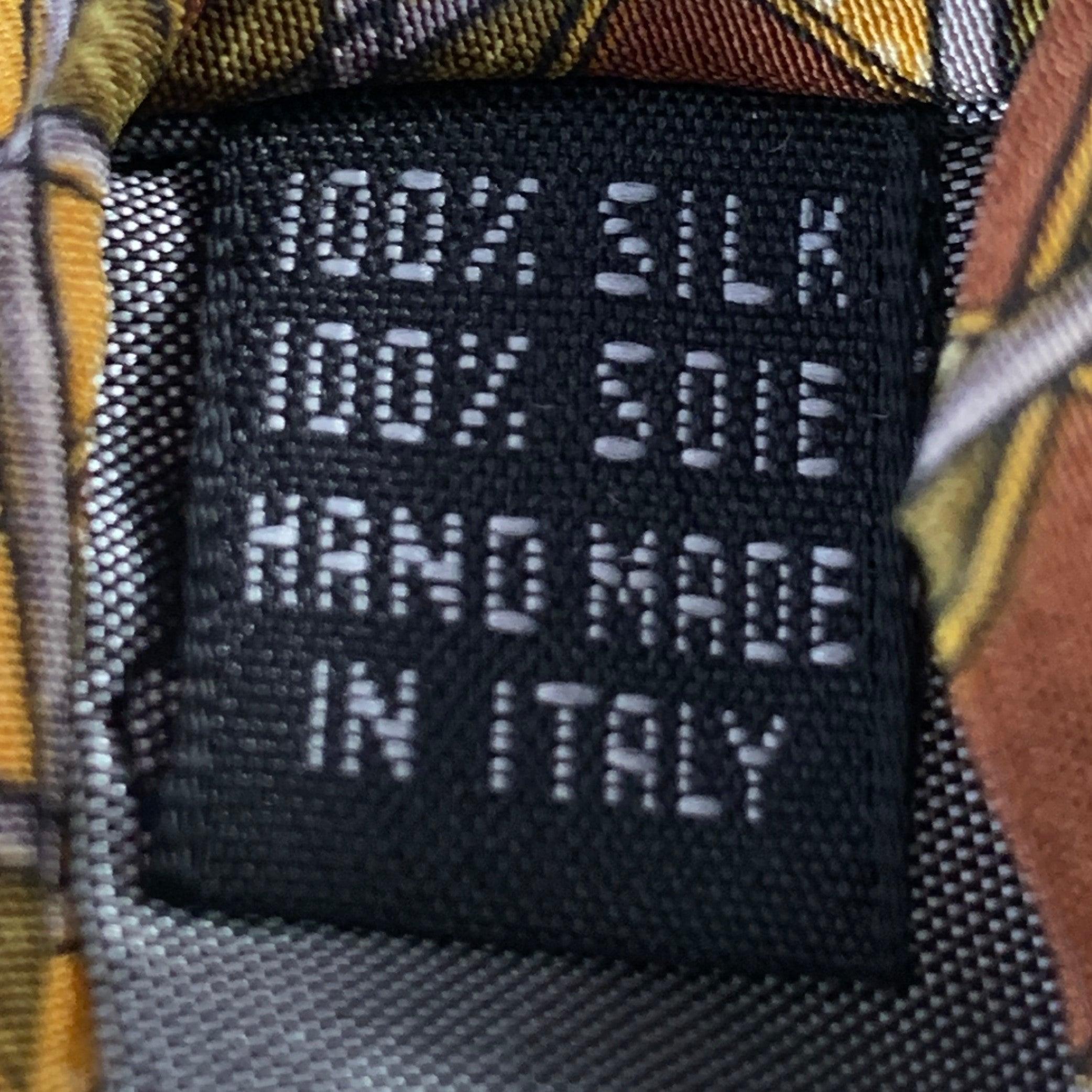 VALENTINO Brown Olive Rectangles Silk Tie 1