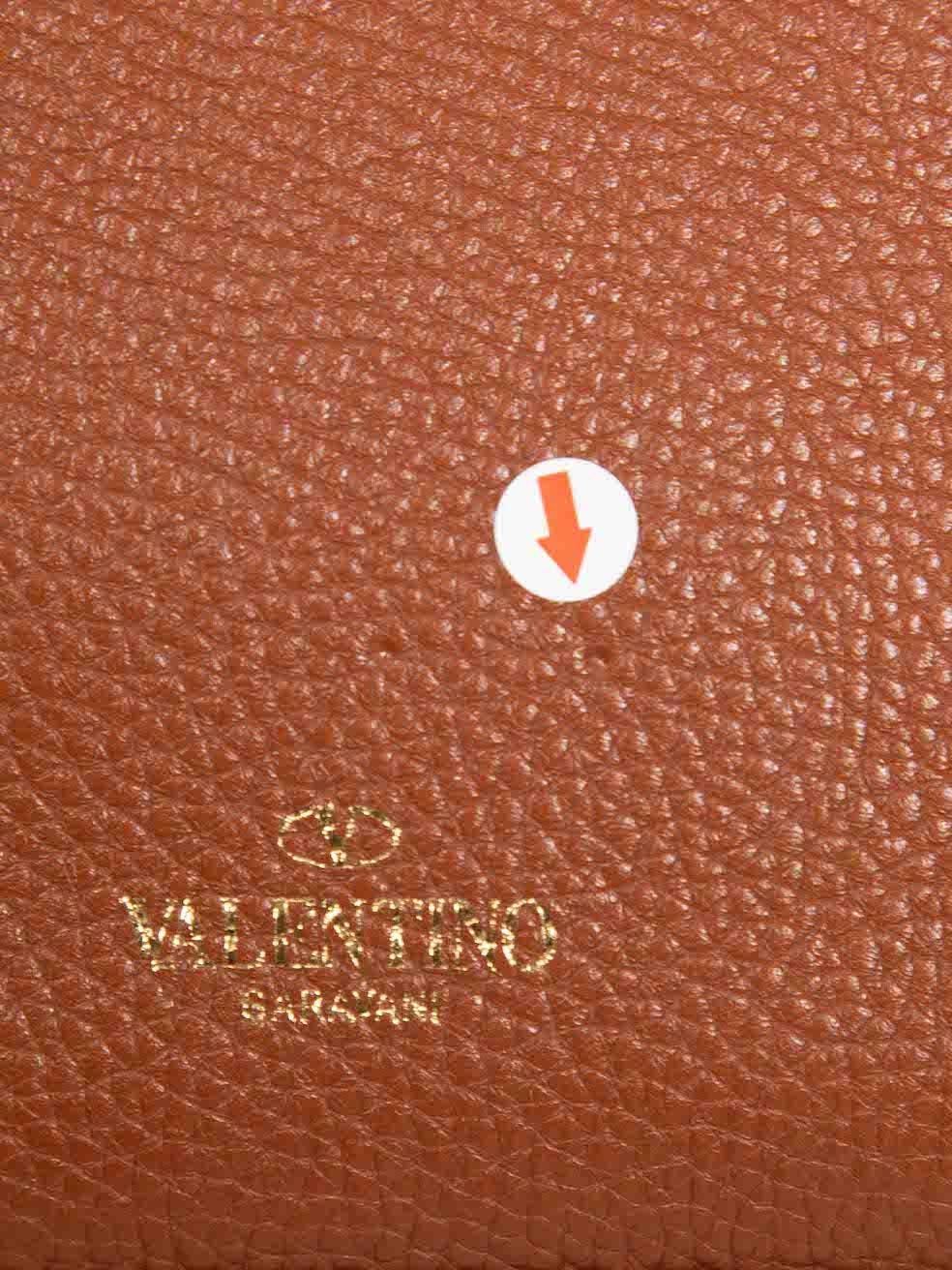 Valentino Brown Pebbled Calfskin Medium Rockstud Crossbody Bag 2
