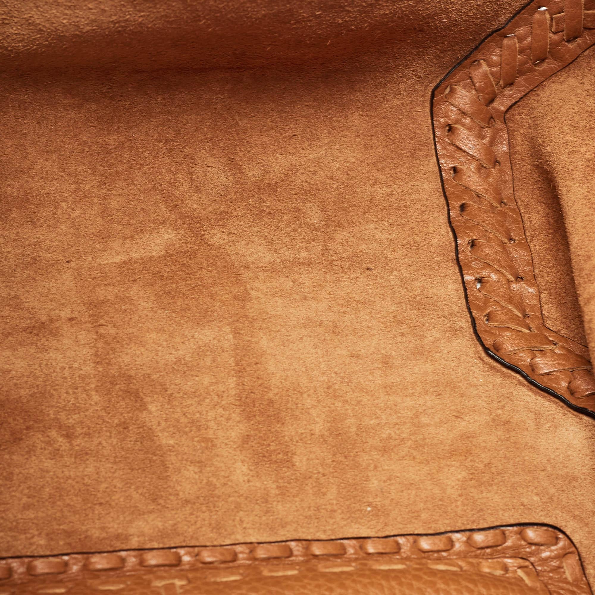 Valentino Brown Pebbled Leather Fringe C-Rockee Tote im Angebot 4