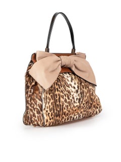 Valentino Brown Pony Hair Aphrodite Bow Satchel