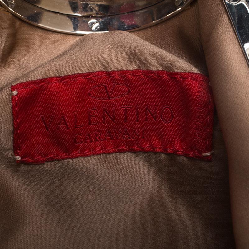 Valentino Brown Satin Beaded Embellished Bag 3
