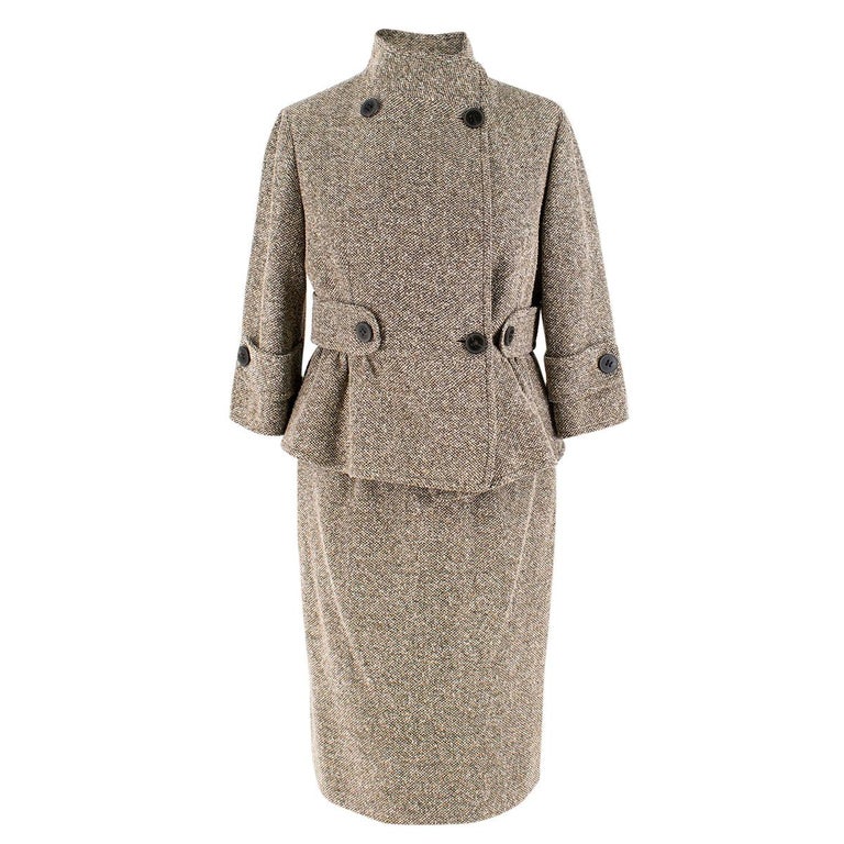 Valentino Brown Silk Blend Tweed Jacket and Skirt Set SIZE 6 For Sale ...