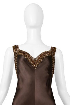 Valentino Brown Silk Evening Gown AW 2006-07