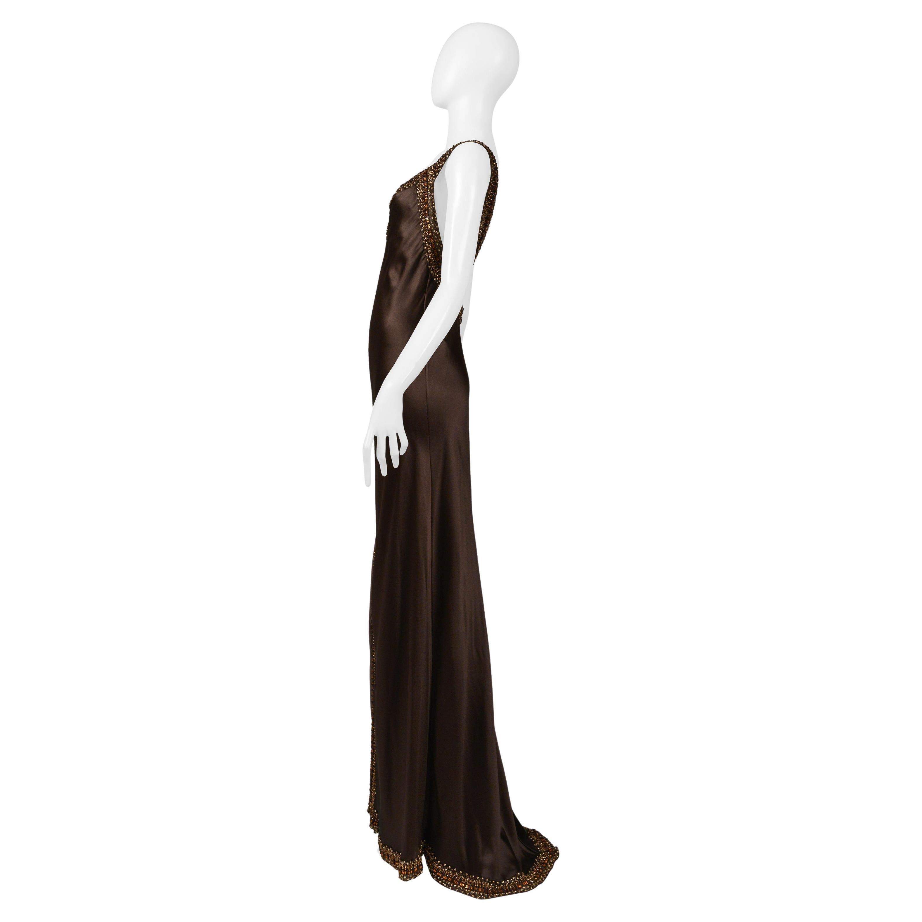 Black Valentino Brown Silk Evening Gown AW 2006-07 For Sale