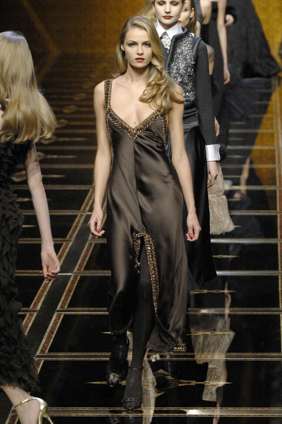 Valentino Brown Silk Evening Gown AW 2006-07 For Sale 1