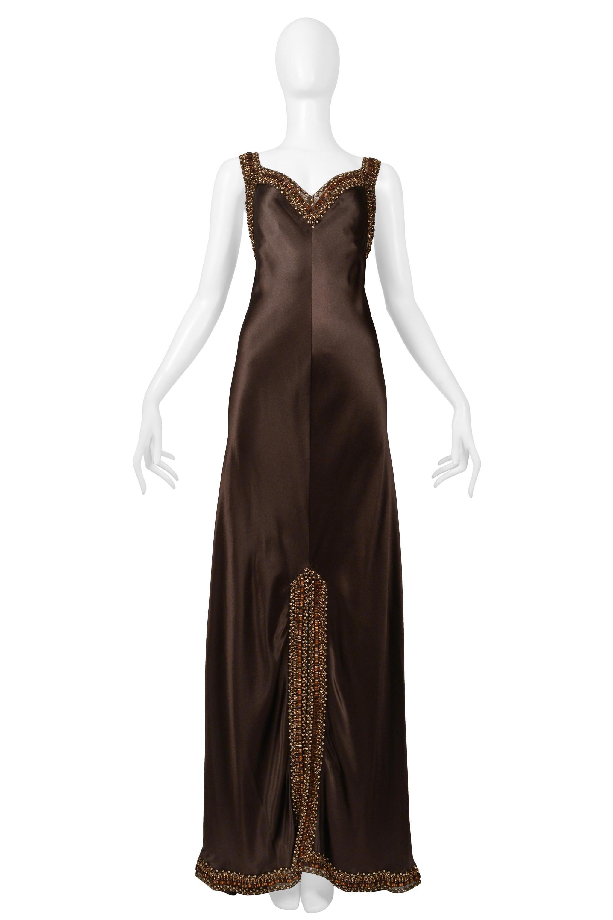 Valentino Brown Silk Evening Gown With Jacket AW 2006-07 In Excellent Condition For Sale In Los Angeles, CA