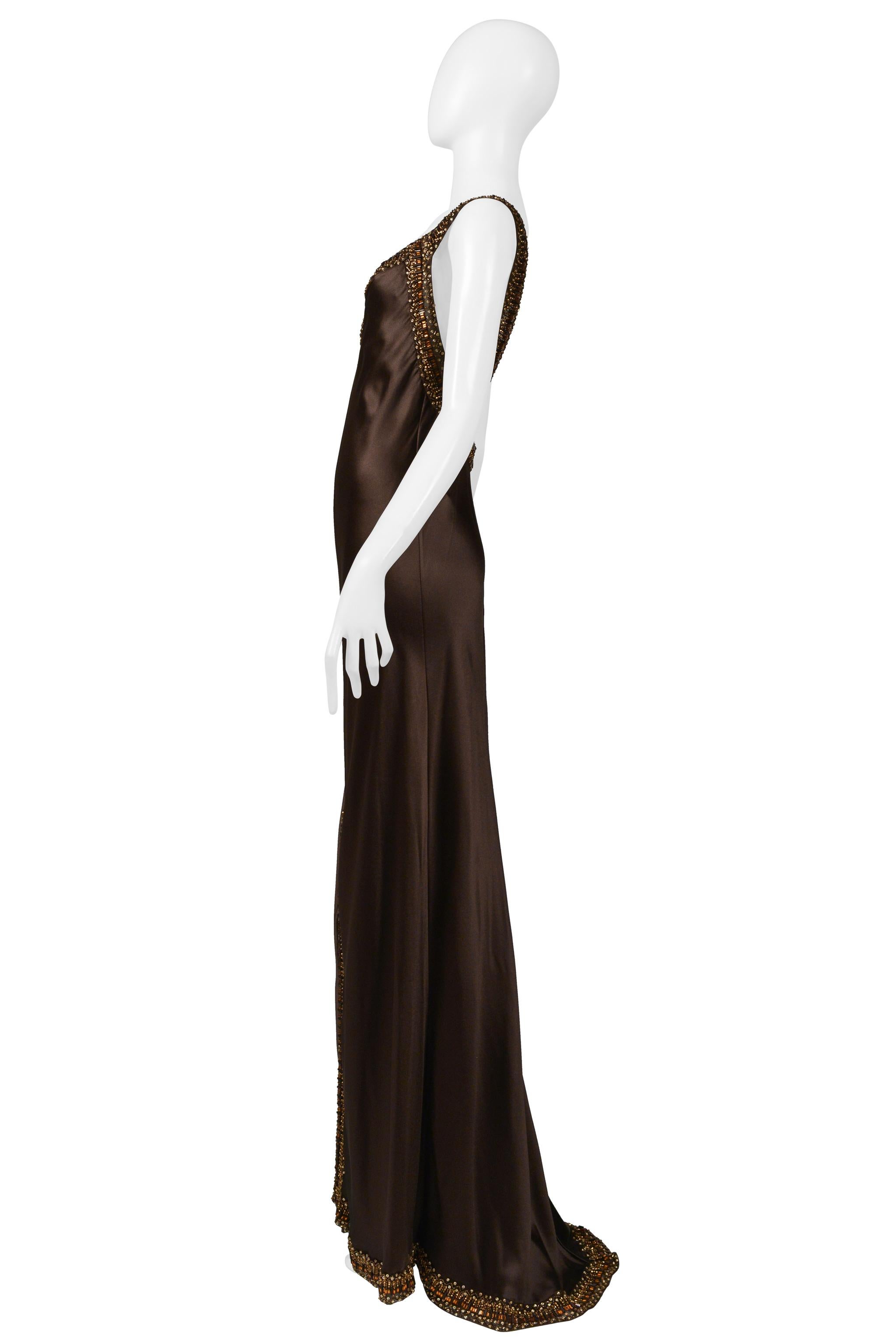 Women's Valentino Brown Silk Evening Gown With Jacket AW 2006-07 For Sale