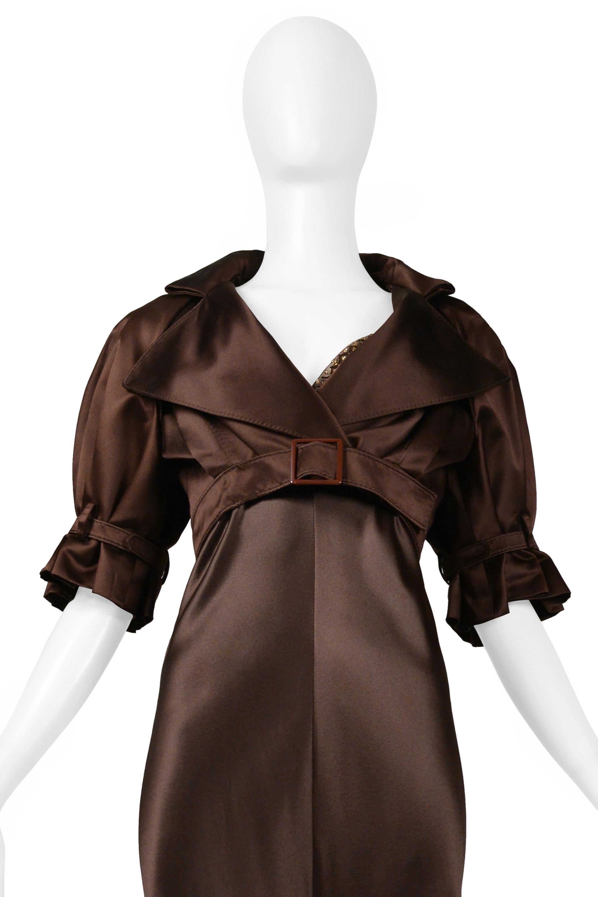Valentino Brown Silk Evening Gown With Jacket AW 2006-07 For Sale 2