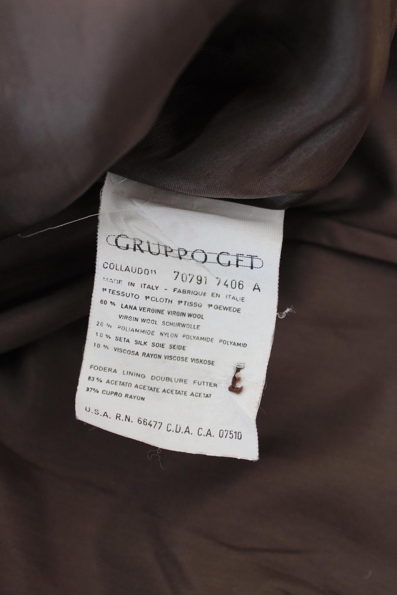 Valentino Brown Silk Wool Vintage Pinstripe Jacket 4