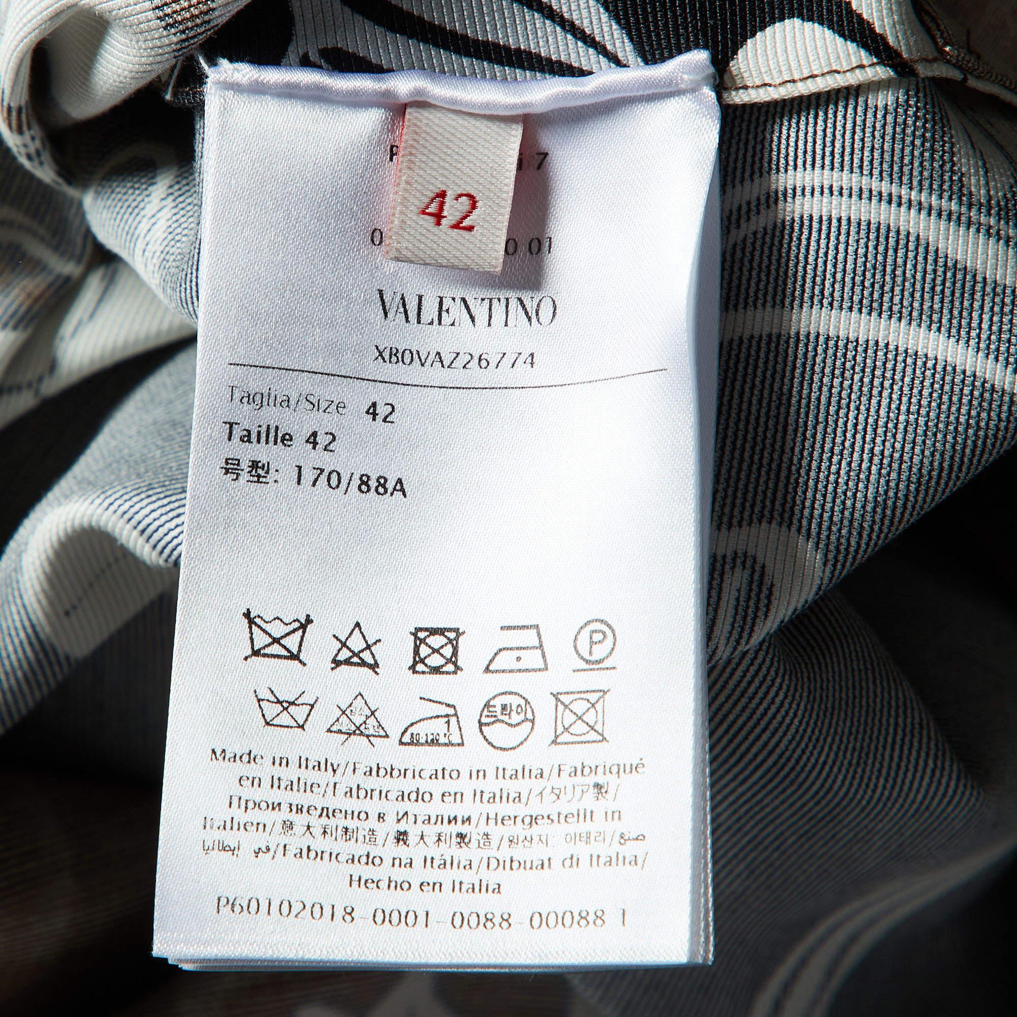 Women's Valentino Brown Street Flowers Daisyland Print Cotton & Silk Shirt Dress M For Sale