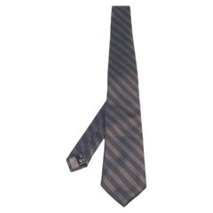 Valentino Brown Striped Silk Tie