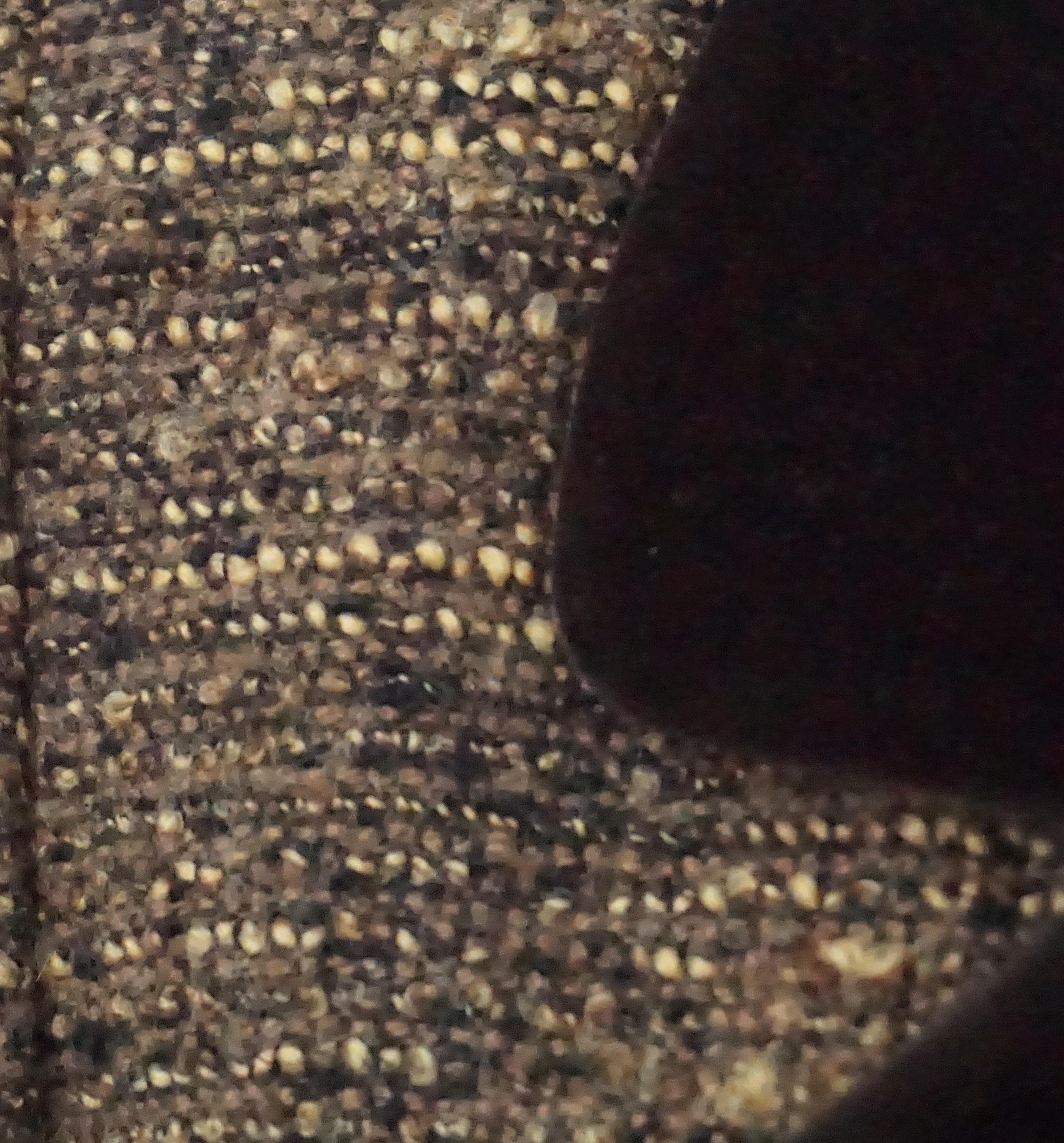 Valentino Brown Tweed 3/4 Coat with Velvet Collar-8 In Good Condition In West Palm Beach, FL