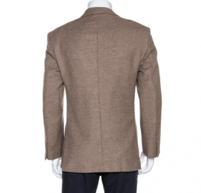 Valentino Brauner Wollblazer mit drei Knöpfen XXL (Grau) im Angebot