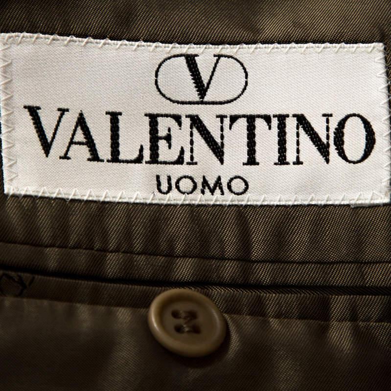 Men's Valentino Brown Wool Three Buttoned Blazer XXL For Sale