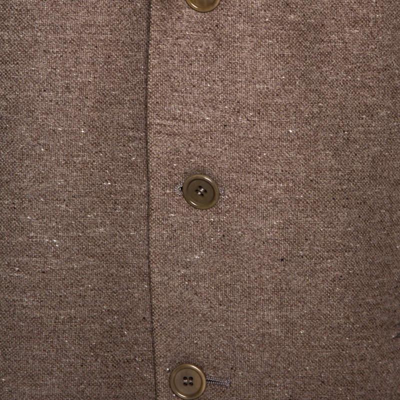 Valentino Brown Wool Three Buttoned Blazer XXL For Sale 3