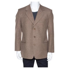 Valentino Brown Wool Three Buttoned Blazer XXL