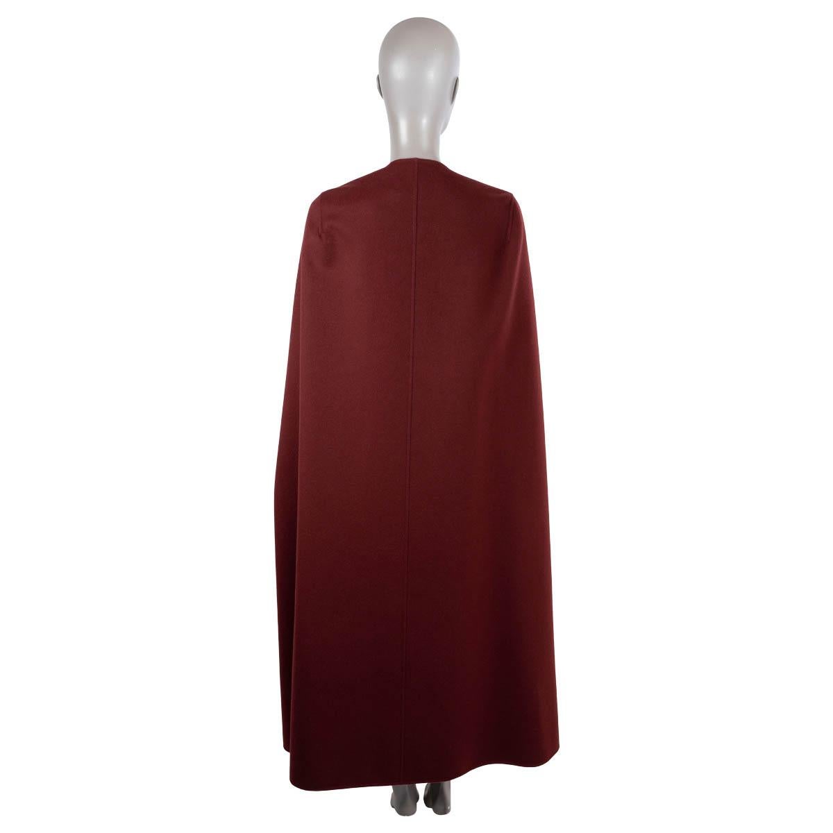 Black VALENTINO burgundy 2020 WOOL & CASHMERE LONG Cape Jacket 38 XS For Sale
