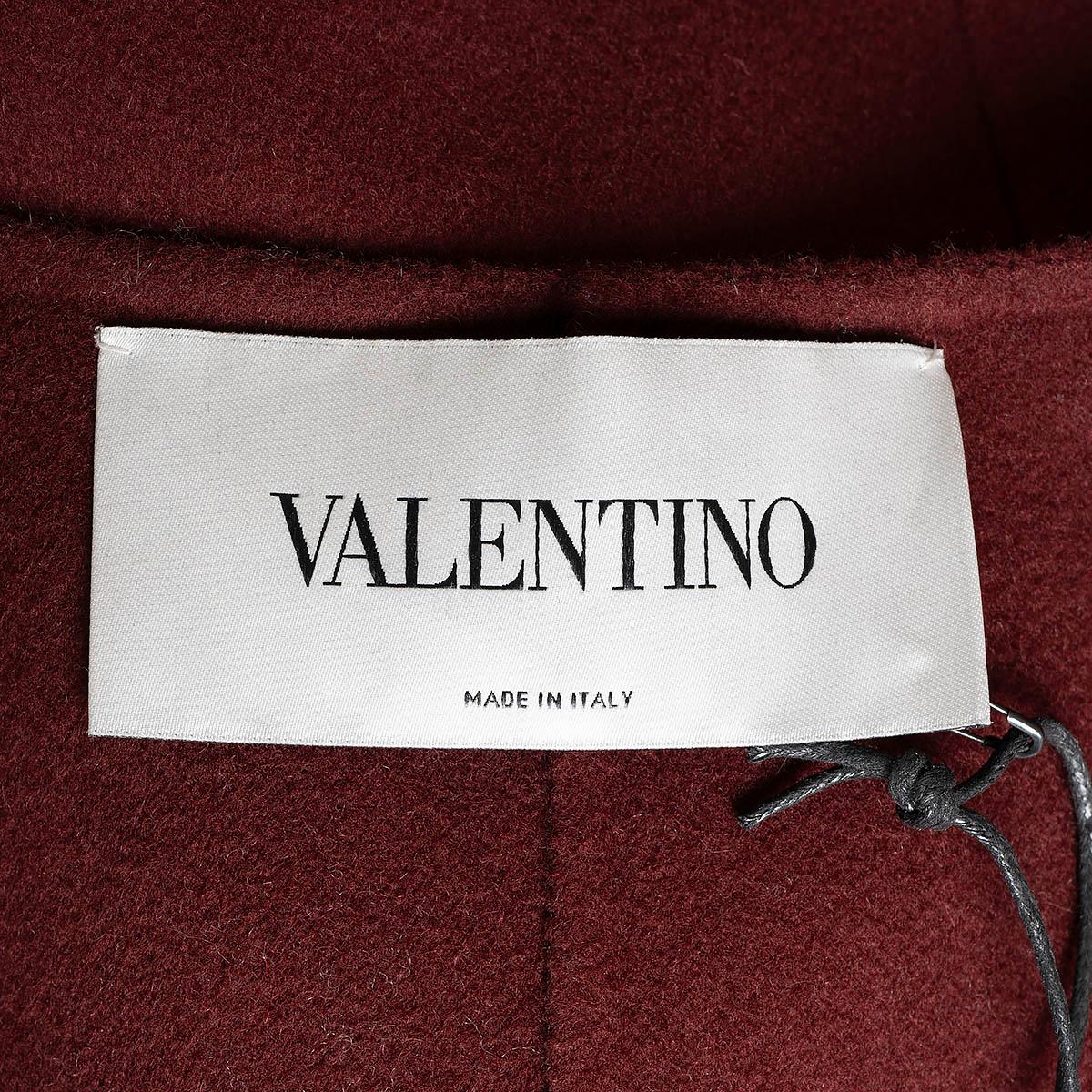 Women's VALENTINO burgundy 2020 WOOL & CASHMERE LONG Cape Jacket 38 XS For Sale