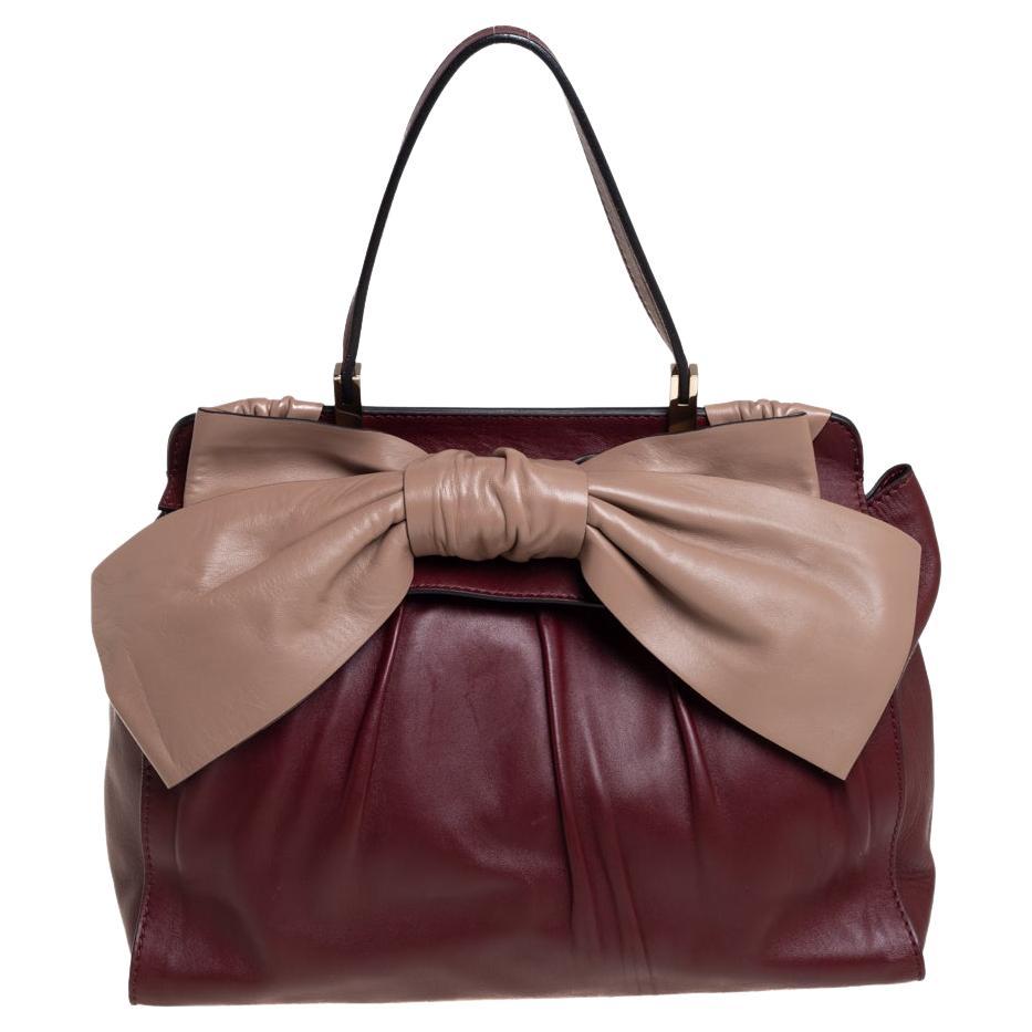 Valentino Red/Beige Leather Aphrodite Bow Bag at 1stDibs valentino