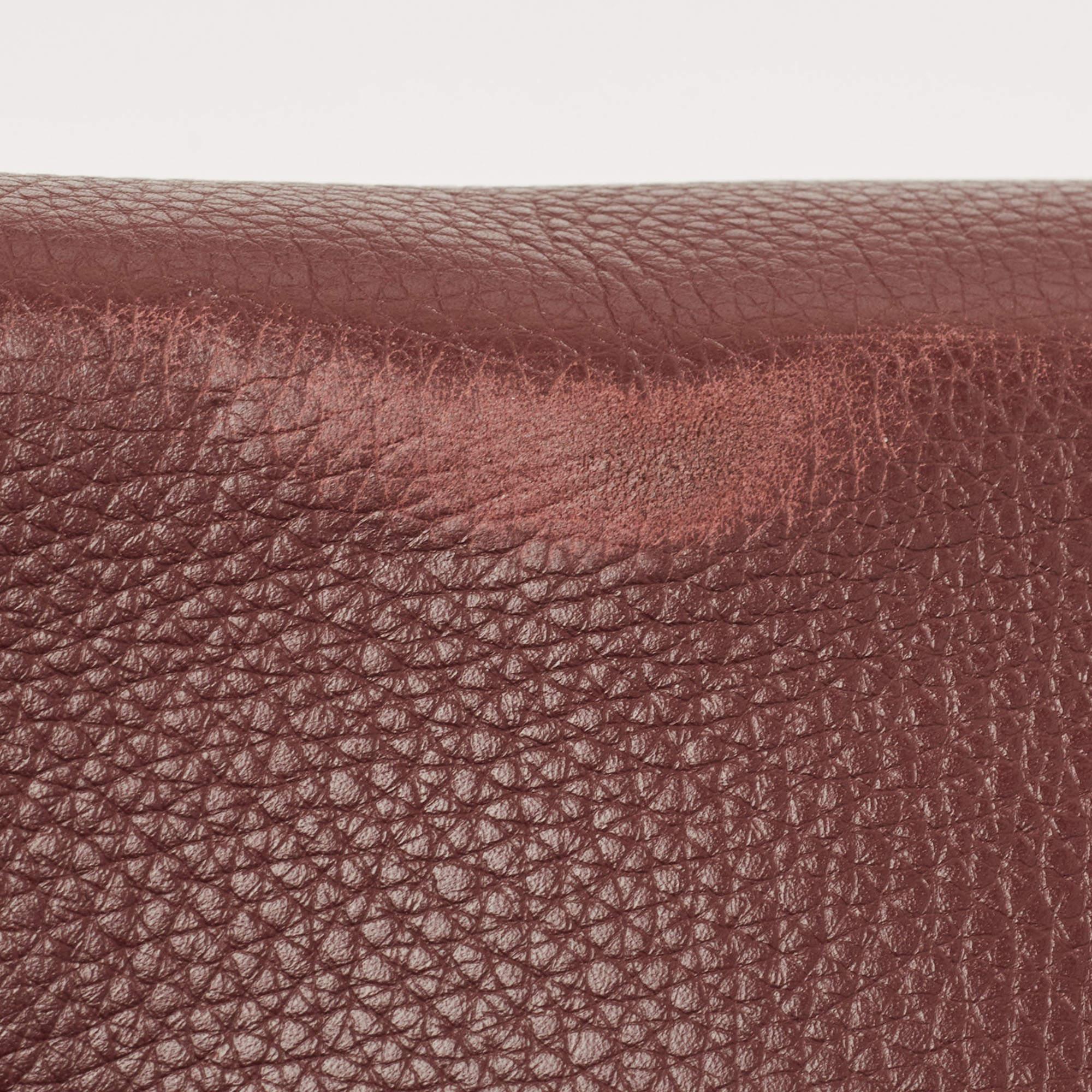 Valentino Burgundy Leather Flap Top Handle Bag 9