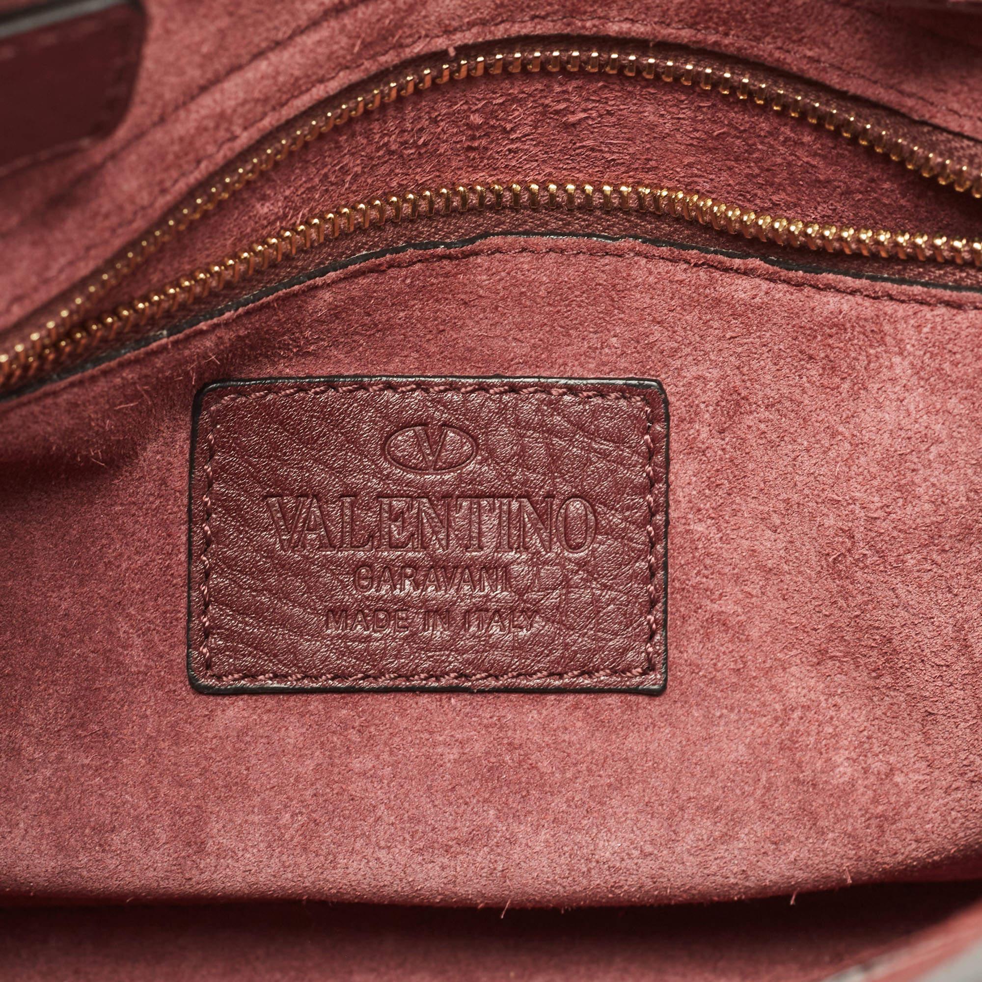 Valentino Burgundy Leather Flap Top Handle Bag 14