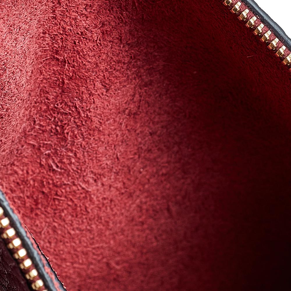 Women's Valentino Burgundy Leather Gryphon Fringe Clutch