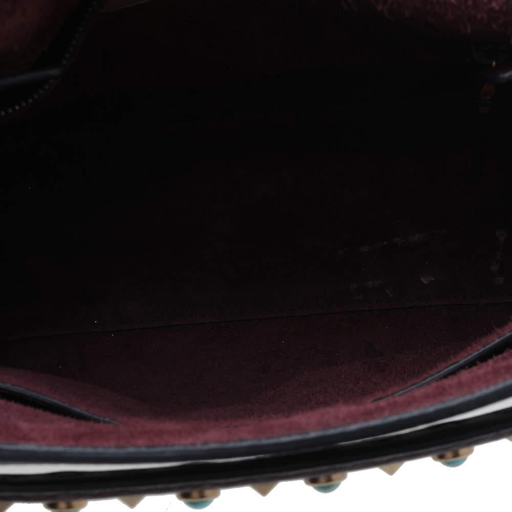 Valentino Burgundy Leather Medium My Rockstud Rolling Top Handle Bag 5