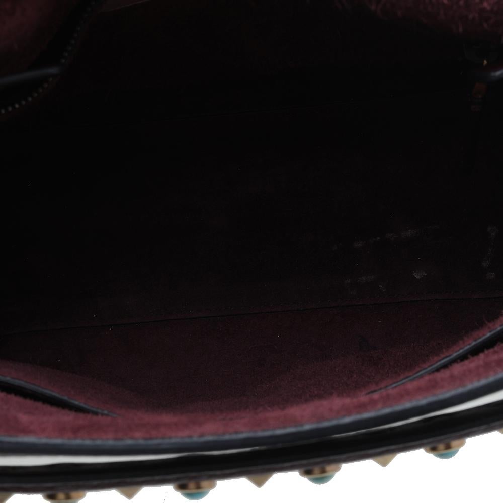 Valentino Burgundy Leather Medium My Rockstud Rolling Top Handle Bag 1