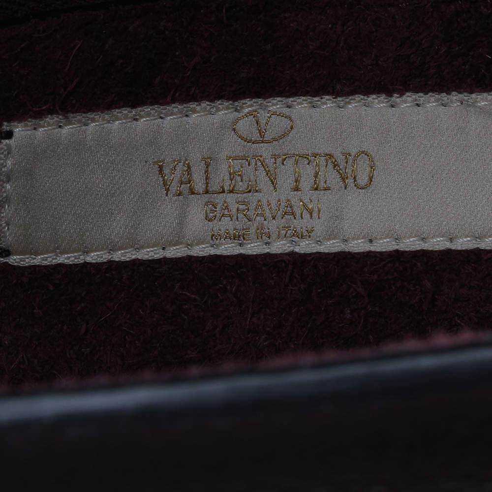 Valentino Burgundy Leather Medium My Rockstud Rolling Top Handle Bag 4