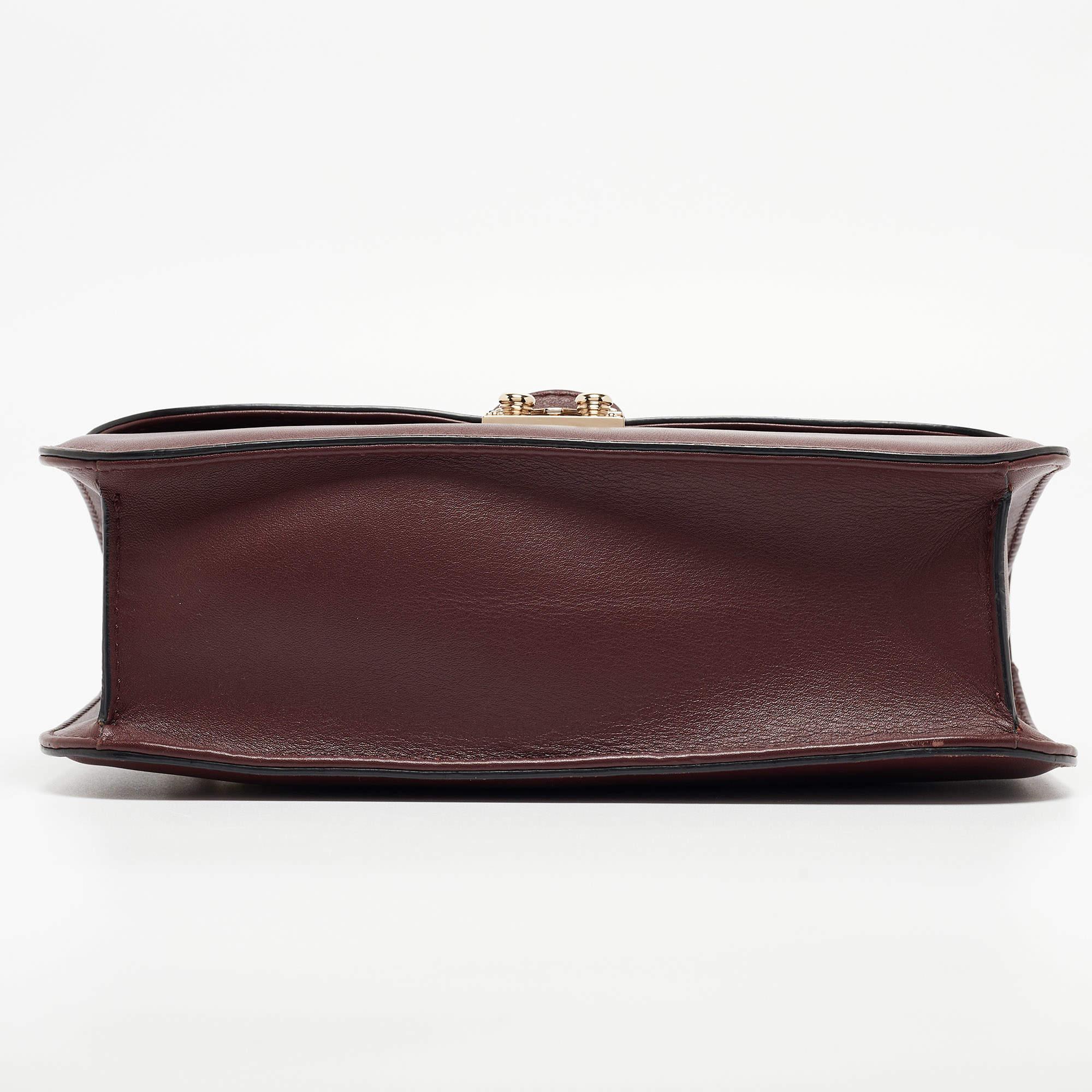 Valentino Burgundy Leather Medium Rockstud Glam Lock Flap Bag 1