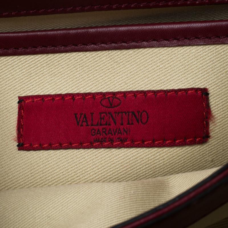 Valentino Burgundy Leather Medium Va Va Voom Chain Shoulder Bag 4