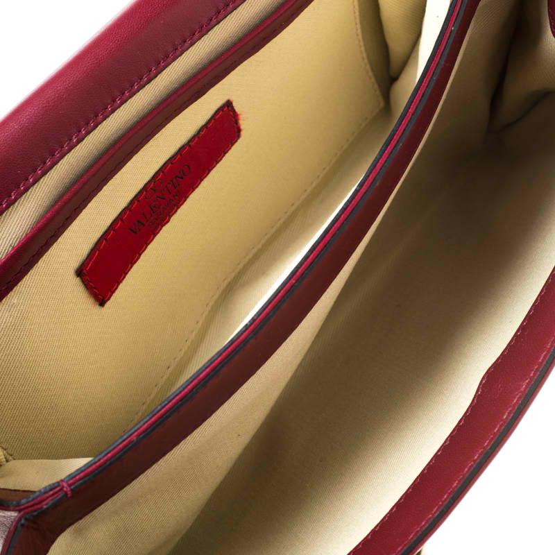 Valentino Burgundy Leather Medium Va Va Voom Chain Shoulder Bag 2